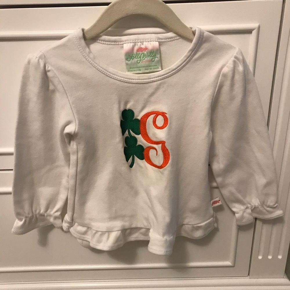 Lolly Wolly Monogramed “G” long sleeve shirt